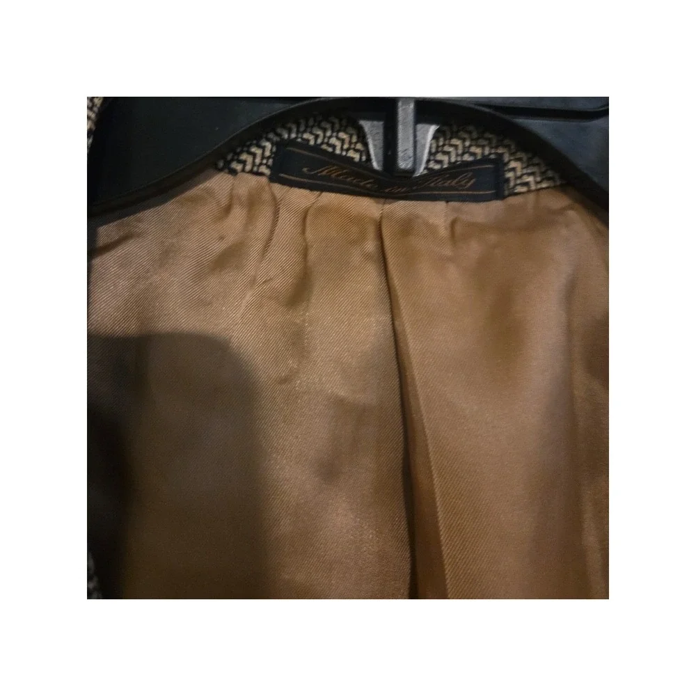 Linea Trussini Nuova Brown Micro Pattern Wool‎ Blazer, Men's 40R Sport Coat